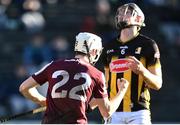 2 February 2025; Declan McLoughlin of Galway celebrates after scoring his side's second goal during the Allianz Hurling League Division 1A match between Kilkenny and Galway at UPMC Nowlan Park in Kilkenny. Photo by David Fitzgerald/Sportsfile
