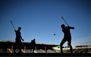 2 February 2025; Corey Byrne Dunbar of Wexford, right and his teammates puck around during a pitch walk before the Allianz Hurling League Division 1A match between Tipperary and Wexford at FBD Semple Stadium in Thurles, Tipperary. Photo by Brendan Moran/Sportsfile
