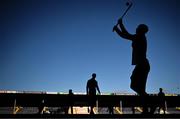 2 February 2025; Corey Byrne Dunbar of Wexford, right and his teammates puck around during a pitch walk before the Allianz Hurling League Division 1A match between Tipperary and Wexford at FBD Semple Stadium in Thurles, Tipperary. Photo by Brendan Moran/Sportsfile