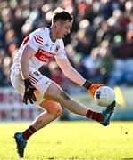2 February 2025; Mayo goalkeeper Colm Reape on the attack in the Galway half of the pitch during the Allianz Football League Division 1 match between Mayo and Galway at Hastings Insurance MacHale Park in Castlebar, Mayo. Photo by Piaras Ó Mídheach/Sportsfile
