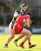 2 February 2025; Paul Cassidy of Derry in action against Paudie Clifford of Kerry during the Allianz Football League Division 1 match between Derry and Kerry at Celtic Park in Derry. Photo by Stephen McCarthy/Sportsfile
