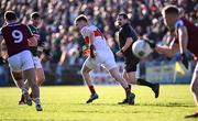 2 February 2025; Mayo goalkeeper Colm Reape runs back to his own half of the pitch after he lost possession on the attack during the Allianz Football League Division 1 match between Mayo and Galway at Hastings Insurance MacHale Park in Castlebar, Mayo. Photo by Piaras Ó Mídheach/Sportsfile