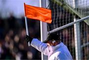 2 February 2025; Umpire Martin Sheridan waves the orange flag, after a two-point score from Paul Towey of Mayo during the Allianz Football League Division 1 match between Mayo and Galway at Hastings Insurance MacHale Park in Castlebar, Mayo. Photo by Piaras Ó Mídheach/Sportsfile