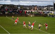 2 February 2025; Ciarain Murtagh of Roscommon kicks a point during the Allianz Football League Division 2 match between Louth and Roscommon at Integral GAA Grounds in Drogheda, Louth. Photo by Ben McShane/Sportsfile