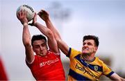 2 February 2025; Tommy Durnin of Louth in action against Shane Cunnane of Roscommon during the Allianz Football League Division 2 match between Louth and Roscommon at Integral GAA Grounds in Drogheda, Louth. Photo by Ben McShane/Sportsfile