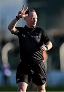 2 February 2025; Referee Chris Mooney during the Allianz Hurling League Division 1B match between Carlow and Waterford at Netwatch Cullen Park in Carlow. Photo by Stephen Marken/Sportsfile