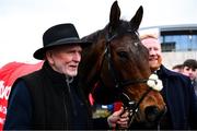 2 February 2025; Owners Con, left, and Neil Sands after they sent Solness out to win The Ladbrokes Dublin Steeplechase during day two of the Dublin Racing Festival at Leopardstown Racecourse in Dublin. Photo by Shauna Clinton/Sportsfile