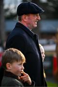 2 February 2025; Trainer Gavin Cromwell in the parade ring, alongside his son Cameron and daughter Sophie, after he sent out Visionarian to win The O`Driscolls Irish Whiskey Leopardstown Handicap Steeplechase during day two of the Dublin Racing Festival at Leopardstown Racecourse in Dublin. Photo by Shauna Clinton/Sportsfile