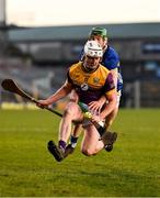 2 February 2025; Jack Redmond of Wexford is tackled by Brian McGrath of Tipperary during the Allianz Hurling League Division 1A match between Tipperary and Wexford at FBD Semple Stadium in Thurles, Tipperary. Photo by Brendan Moran/Sportsfile