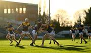 2 February 2025; Josh Keller of Tipperary is tackled by Charlie McGuckin of Wexford during the Allianz Hurling League Division 1A match between Tipperary and Wexford at FBD Semple Stadium in Thurles, Tipperary. Photo by Brendan Moran/Sportsfile