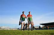 2 February 2025; Fiachra Fitzpatrick and Kevin McDonald of Carlow after their side's victory in the Allianz Hurling League Division 1B match between Carlow and Waterford at Netwatch Cullen Park in Carlow. Photo by Stephen Marken/Sportsfile