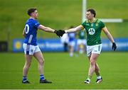 2 February 2025; Ronan Jones of Meath and Ciaran Brady of Cavan shake hands before the Allianz Football League Division 2 match between Meath and Cavan at Páirc Tailteann in Navan, Meath. Photo by Tyler Miller/Sportsfile