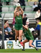 3 February 2025; Vikki Wall of Meath in action against Aoife Geraghty of Mayo during the 2025 Lidl Ladies National Football League Division 1 match between Meath and Mayo at Páirc Tailteann in Navan, Meath. Photo by David Fitzgerald/Sportsfile
