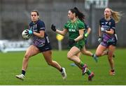 3 February 2025; Erin Murray of Mayo in action against Orla Sheehy of Meath during the 2025 Lidl Ladies National Football League Division 1 match between Meath and Mayo at Páirc Tailteann in Navan, Meath. Photo by David Fitzgerald/Sportsfile