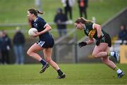 3 February 2025; Karen McGrath of Waterford gets away from Siofra O'Shea of Kerry during the 2025 Lidl Ladies National Football League Division 1 match between Waterford and Kerry at SETU Waterford in Carriganore, Waterford. Photo by Piaras Ó Mídheach/Sportsfile