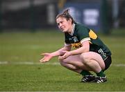 3 February 2025; Anna Galvin of Kerry appeals to referee Barry Redmond during the 2025 Lidl Ladies National Football League Division 1 match between Waterford and Kerry at SETU Waterford in Carriganore, Waterford. Photo by Piaras Ó Mídheach/Sportsfile