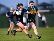 3 February 2025; Áine O’Neill of Waterford in action against Jadyn Lucey of Kerry during the 2025 Lidl Ladies National Football League Division 1 match between Waterford and Kerry at SETU Waterford in Carriganore, Waterford. Photo by Piaras Ó Mídheach/Sportsfile