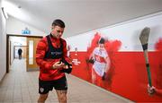 3 February 2025; Derry City's Ben Doherty makes his way to the training pitch at their new training facility, the Owenbeg Derry GAA Centre, in Dungiven, Derry. Photo by Stephen McCarthy/Sportsfile
