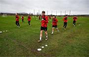 3 February 2025; Derry City's Ronan Boyce during a pitch training session at their new training facility, the Owenbeg Derry GAA Centre, in Dungiven, Derry. Photo by Stephen McCarthy/Sportsfile