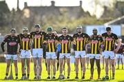 2 February 2025; Kilkenny players stand for Amhrán na bhFiann before the Allianz Hurling League Division 1A match between Kilkenny and Galway at UPMC Nowlan Park in Kilkenny. Photo by David Fitzgerald/Sportsfile