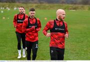 3 February 2025; Derry City's Liam Boyce during a pitch training session at their new training facility, the Owenbeg Derry GAA Centre, in Dungiven, Derry. Photo by Stephen McCarthy/Sportsfile