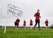 3 February 2025; Derry City's Ciaron Harkin during a pitch training session at their new training facility, the Owenbeg Derry GAA Centre, in Dungiven, Derry. Photo by Stephen McCarthy/Sportsfile