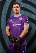 3 February 2025; Goalkeeper Brian Maher during a Derry City FC squad portraits session at Owenbeg Derry GAA Centre in Dungiven, Derry. Photo by Stephen McCarthy/Sportsfile