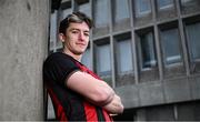 4 February 2025; Bohemians new signing Alex Lacey poses for a portrait during his unveiling at Bohemian FC offices in Dublin. Photo by Piaras Ó Mídheach/Sportsfile