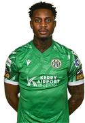 31 January 2025; Abel Alabi during a Kerry FC squad portrait session at Mounthawk Park in Tralee, Kerry. Photo by Brendan Moran/Sportsfile