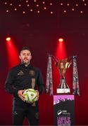 5 February 2025; Bohemians manager Alban Hysa during the SSE Airtricity Men’s Premier Division, SSE Airtricity Men’s First Division and SSE Airtricity Women’s Premier Division Launch 2025 at Mansion House in Dublin. Photo by Stephen McCarthy/Sportsfile