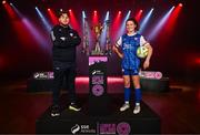 5 February 2025; Treaty United manager Sean Russell and Jillian O'Toole of Treaty United during the SSE Airtricity Men’s Premier Division, SSE Airtricity Men’s First Division and SSE Airtricity Women’s Premier Division Launch 2025 at Mansion House in Dublin. Photo by Stephen McCarthy/Sportsfile