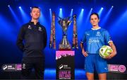 5 February 2025; Waterford head coach Gary Hunt and Danielle Griffin of Waterford during the SSE Airtricity Men’s Premier Division, SSE Airtricity Men’s First Division and SSE Airtricity Women’s Premier Division Launch 2025 at Mansion House in Dublin. Photo by Stephen McCarthy/Sportsfile
