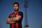5 February 2025; Bohemians new signing Lys Mousset poses for a portrait during his unveiling at Dalymount Park in Dublin. Photo by Piaras Ó Mídheach/Sportsfile