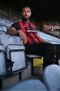 5 February 2025; Bohemians new signing Lys Mousset poses for a portrait during his unveiling at Dalymount Park in Dublin. Photo by Piaras Ó Mídheach/Sportsfile