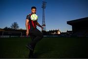 5 February 2025; Bohemians new signing Lys Mousset poses for a portrait during his unveiling at Dalymount Park in Dublin. Photo by Piaras Ó Mídheach/Sportsfile