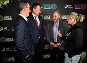 5 February 2025; Minister of State at the Department of Tourism, Culture, Arts, Gaeltacht, Sport and Media with special responsibility for Sport and Postal Policy Charlie McConalogue TD, centre, with FAI chief executive David Courell, left, FAI president Paul Cooke and Republic of Ireland women's national team manager Carla Ward during the SSE Airtricity Men’s Premier Division, SSE Airtricity Men’s First Division and SSE Airtricity Women’s Premier Division Launch 2025 at Mansion House in Dublin. Photo by David Fitzgerald/Sportsfile
