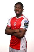 4 February 2025; Al-Amin Kazeem during a St Patrick's Athletic squad portraits session at Richmond Park in Dublin. Photo by Ramsey Cardy/Sportsfile