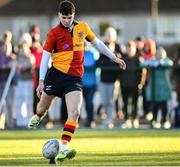 4 February 2025; Ben Barnes of St Fintan's High School School during the Bank of Ireland Leinster Rugby Boys Schools Senior Cup First Round match between Temple Carrig School and St Fintan's High School at Castle Avenue in Dublin. Photo by Matt Browne/Sportsfile