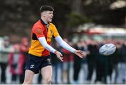 4 February 2025; Ben Barnes of St Fintan's High School School during the Bank of Ireland Leinster Rugby Boys Schools Senior Cup First Round match between Temple Carrig School and St Fintan's High School at Castle Avenue in Dublin. Photo by Matt Browne/Sportsfile