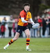 4 February 2025; Ben Barnes of St Fintan's High School School during the Bank of Ireland Leinster Rugby Boys Schools Senior Cup First Round match between Temple Carrig School and St Fintan's High School at Castle Avenue in Dublin. Photo by Matt Browne/Sportsfile