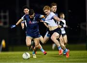 5 February 2025; Darragh Fee of TU Dublin and Cormac Egan of UCD tussle for possssion during the Electric Ireland Higher Education GAA Sigerson Cup semi-final match between UCD and TU Dublin at the GAA National Games Development Centre in Abbotstown, Dublin. Photo by Tyler Miller/Sportsfile
