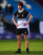 4 February 2025; Lucas Flynn of Newbridge College during the Bank of Ireland Leinster Rugby Boys Schools Junior Cup First Round match between Newbridge College and Presentation College, Bray at Energia Park in Dublin. Photo by Shauna Clinton/Sportsfile