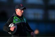 4 February 2025; Gonzaga College head coach Ray Bourke before the Bank of Ireland Leinster Rugby Boys Schools Junior Cup First Round match between Wesley College and Gonzaga College at Energia Park in Dublin. Photo by Shauna Clinton/Sportsfile