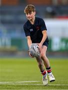 4 February 2025; Louis Rothwell of Wesley College during the Bank of Ireland Leinster Rugby Boys Schools Junior Cup First Round match between Wesley College and Gonzaga College at Energia Park in Dublin. Photo by Shauna Clinton/Sportsfile