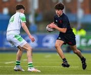 4 February 2025; Marcos Sherrard of Wesley College during the Bank of Ireland Leinster Rugby Boys Schools Junior Cup First Round match between Wesley College and Gonzaga College at Energia Park in Dublin. Photo by Shauna Clinton/Sportsfile