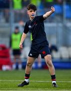 4 February 2025; Mark Garry of Wesley College during the Bank of Ireland Leinster Rugby Boys Schools Junior Cup First Round match between Wesley College and Gonzaga College at Energia Park in Dublin. Photo by Shauna Clinton/Sportsfile