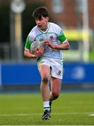 4 February 2025; Oscar Sugrue-Lynch of Gonzaga College during the Bank of Ireland Leinster Rugby Boys Schools Junior Cup First Round match between Wesley College and Gonzaga College at Energia Park in Dublin. Photo by Shauna Clinton/Sportsfile