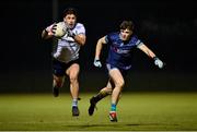 5 February 2025; Sam Callinan of UCD in action against Cian Reilly of TU Dublin during the Electric Ireland Higher Education GAA Sigerson Cup semi-final match between UCD and TU Dublin at the GAA National Games Development Centre in Abbotstown, Dublin. Photo by Tyler Miller/Sportsfile