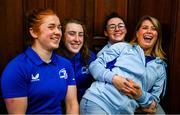 5 February 2025; Leinster Rugby, in association with Bank of Ireland, welcomed players, coaches and members of the media to College Green for the exclusive screening of ‘This Is Leinster’, a five-part behind the scenes documentary of the women’s team interprovincial success in the summer of 2024. The documentary, shot by the Leinster Rugby in-house videography team and led by Tom O’Sullivan, features never before seen footage and access with the wider squad, plus in-depth conversations with head coach Tania Rosser, captain Hannah O’Connor, and players Eimear Corri and Ruth Campbell. The documentary goes live at 7pm on Thursday evening, 6 February 2025 across all Leinster Rugby social platforms. Pictured are Leinster players, from left, Niamh O'Dowd, Molly Boyne, Aimee Clarke and Ailsa Hughes. Photo by Shauna Clinton/Sportsfile