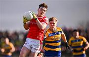 2 February 2025; Sean Reynolds of Louth and Pearse Frost of Roscommon during the Allianz Football League Division 2 match between Louth and Roscommon at Integral GAA Grounds in Drogheda, Louth. Photo by Ben McShane/Sportsfile
